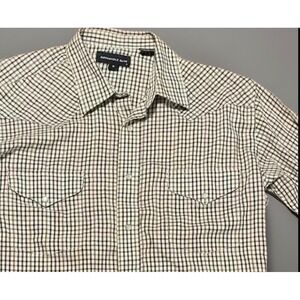 Panhandle Slim Men's Western Long Sleeve Pearl Snap Shirt Brown/Blue  16/ 34